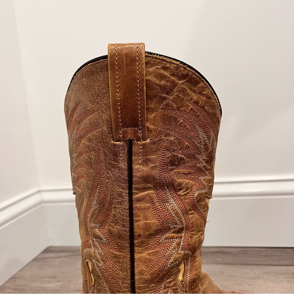 Eight Second Angel Leather Tan Brown Cowgirl Boots Size 6 - Picture 3 of 11